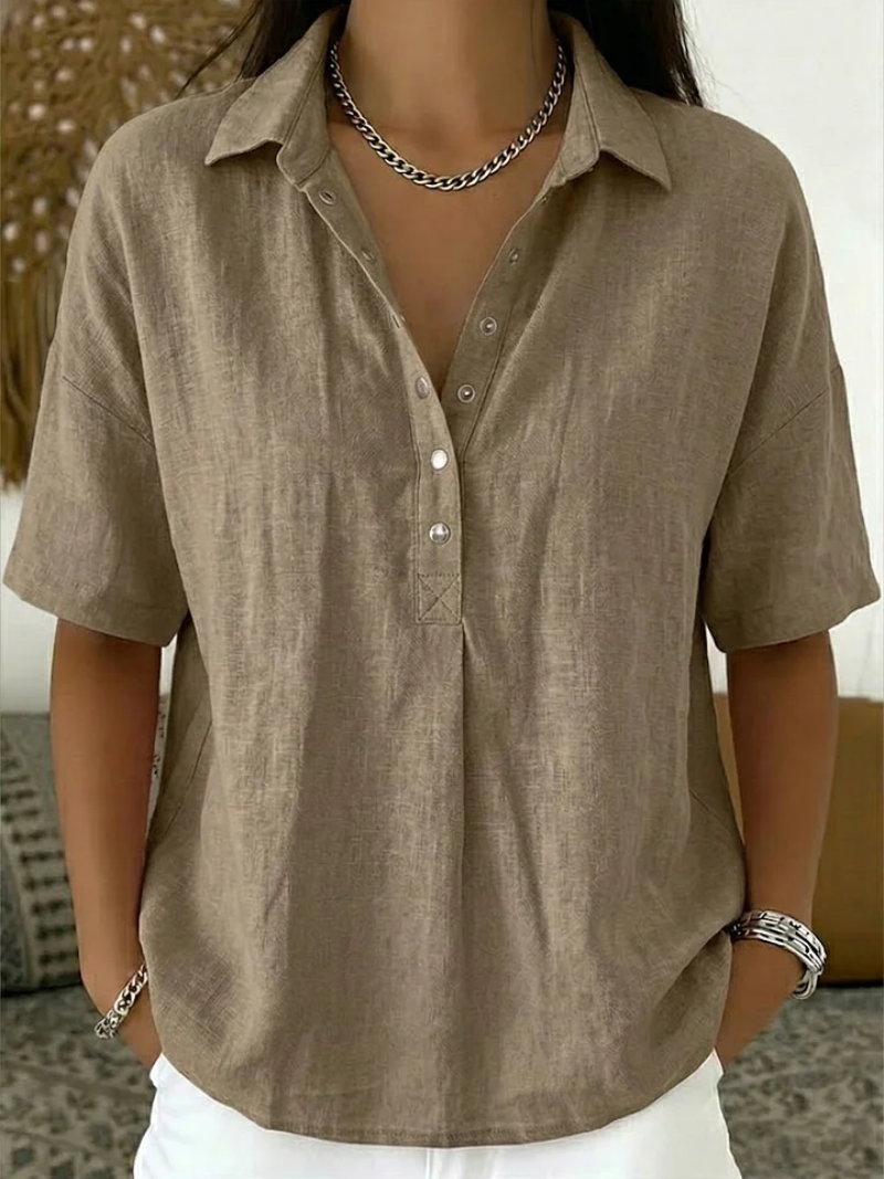 Charlotte | Relaxed Short-Sleeve Blouse